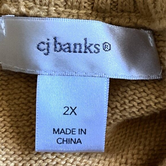 VINTAGE CJ BANKS RIBBED KNIT MOCK NECK VEST POCKETS - Picture 8 of 10